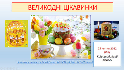 Інтегровані заняття &quot;Великдень - улюблене свято українців&quot;